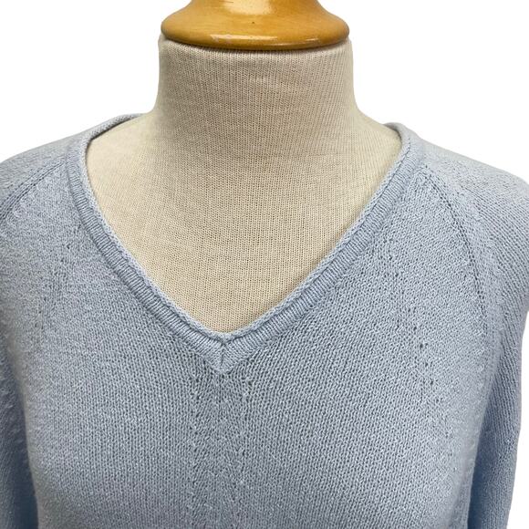 Lilly Pulitzer Eilena Wrap Poncho Sweater Ruffle Trim Light Blue Womens XXS/XS - Picture 8 of 8
